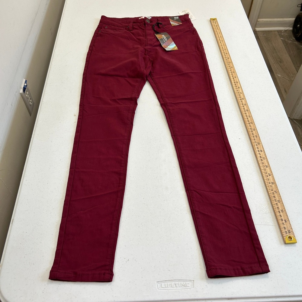 YMI Forever Color Mid-Rise Skinny Pants Garnet Red P748931 Mens Size L
